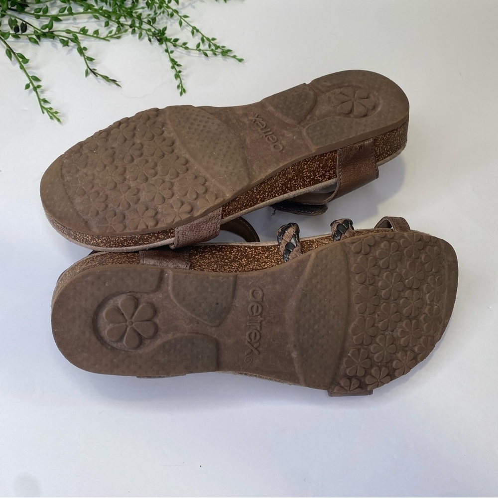 Aetrex Jillian Braided Quarter Strap Sandal in Bronze Size 9 - Picture 7 of 11